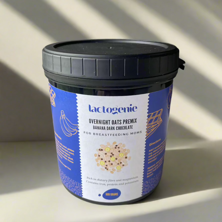 Banana Dark Chocolate | Lactation Overnight Oats Premix - 600g (10-12 Servings)