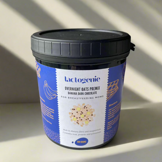 Banana Dark Chocolate | Lactation Overnight Oats Premix - 600g (10-12 Servings)